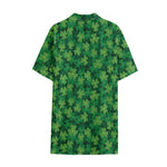 Irish Clover Saint Patrick's Day Print Cotton Hawaiian Shirt