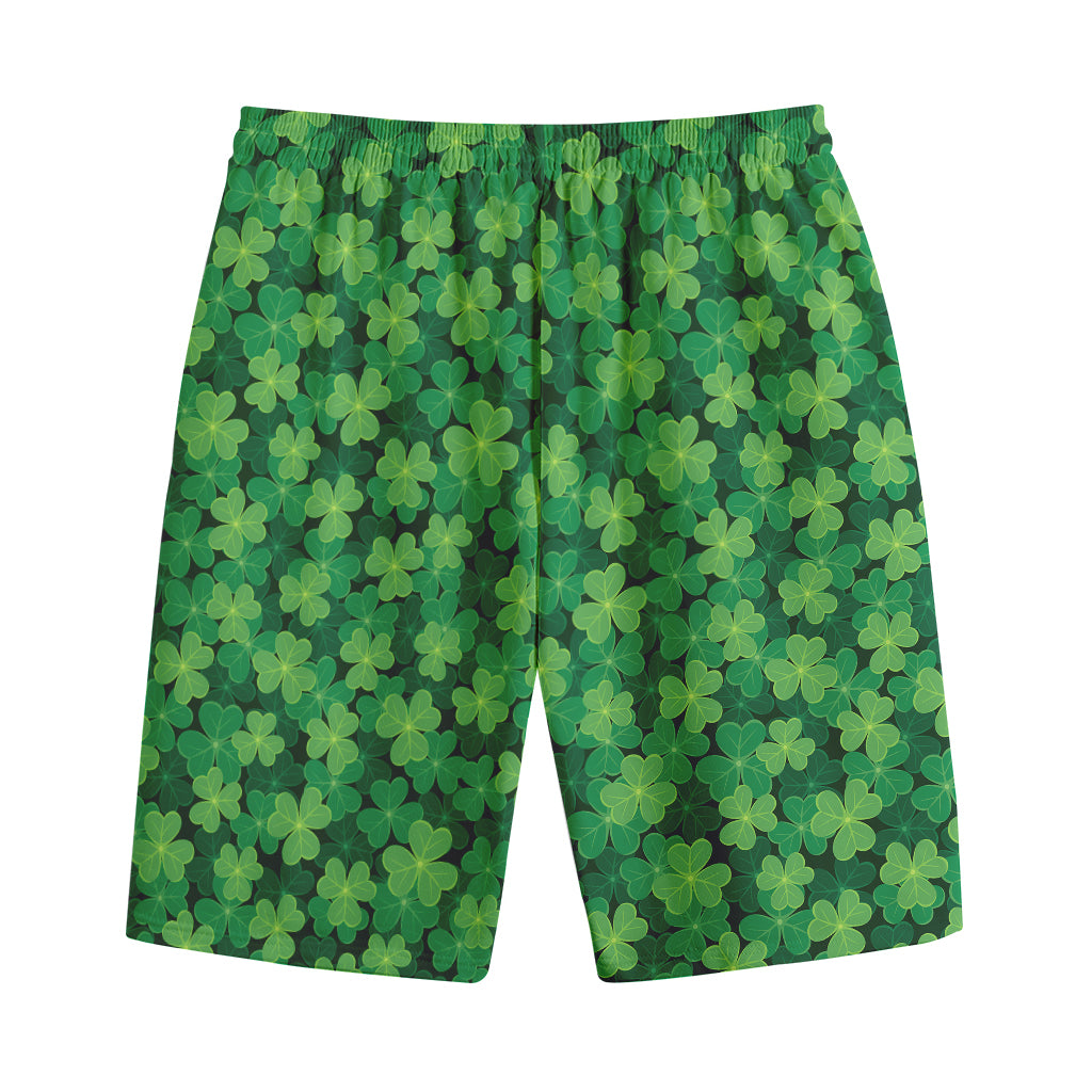 Irish Clover Saint Patrick's Day Print Cotton Shorts