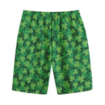Irish Clover Saint Patrick's Day Print Cotton Shorts