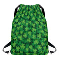 Irish Clover Saint Patrick's Day Print Drawstring Backpack