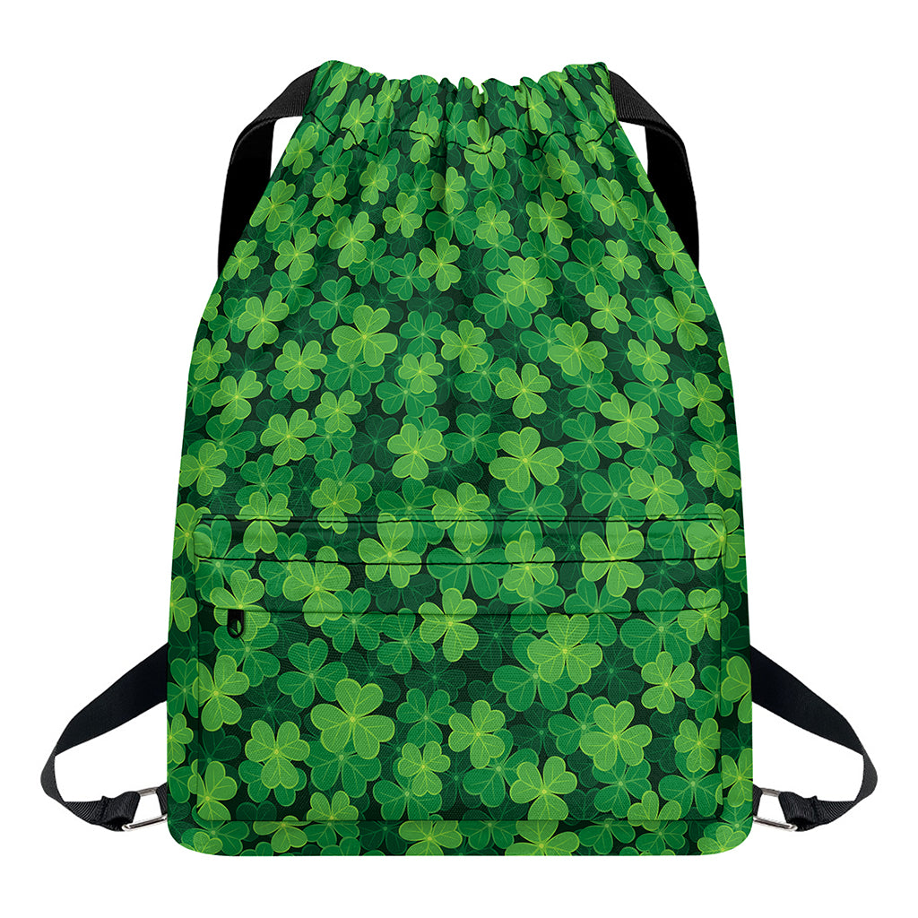 Irish Clover Saint Patrick's Day Print Drawstring Backpack