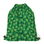 Irish Clover Saint Patrick's Day Print Drawstring Bag
