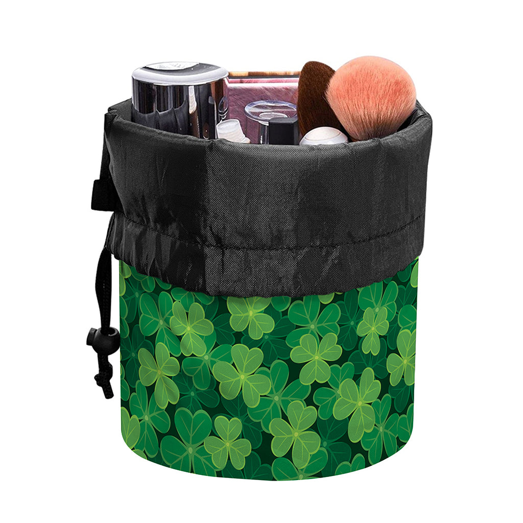 Irish Clover Saint Patrick's Day Print Drawstring Makeup Bag