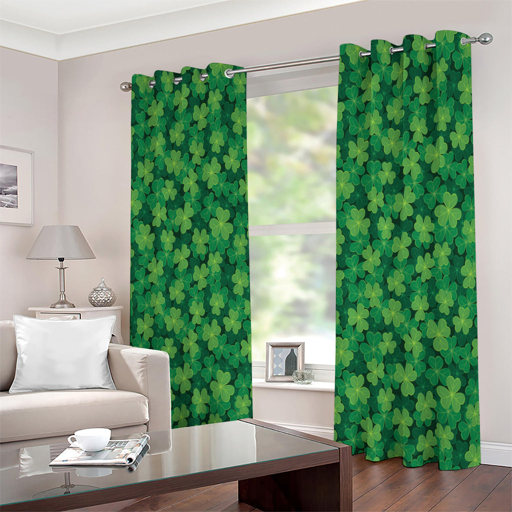 Irish Clover Saint Patrick's Day Print Extra Wide Grommet Curtains