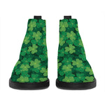 Irish Clover Saint Patrick's Day Print Flat Ankle Boots