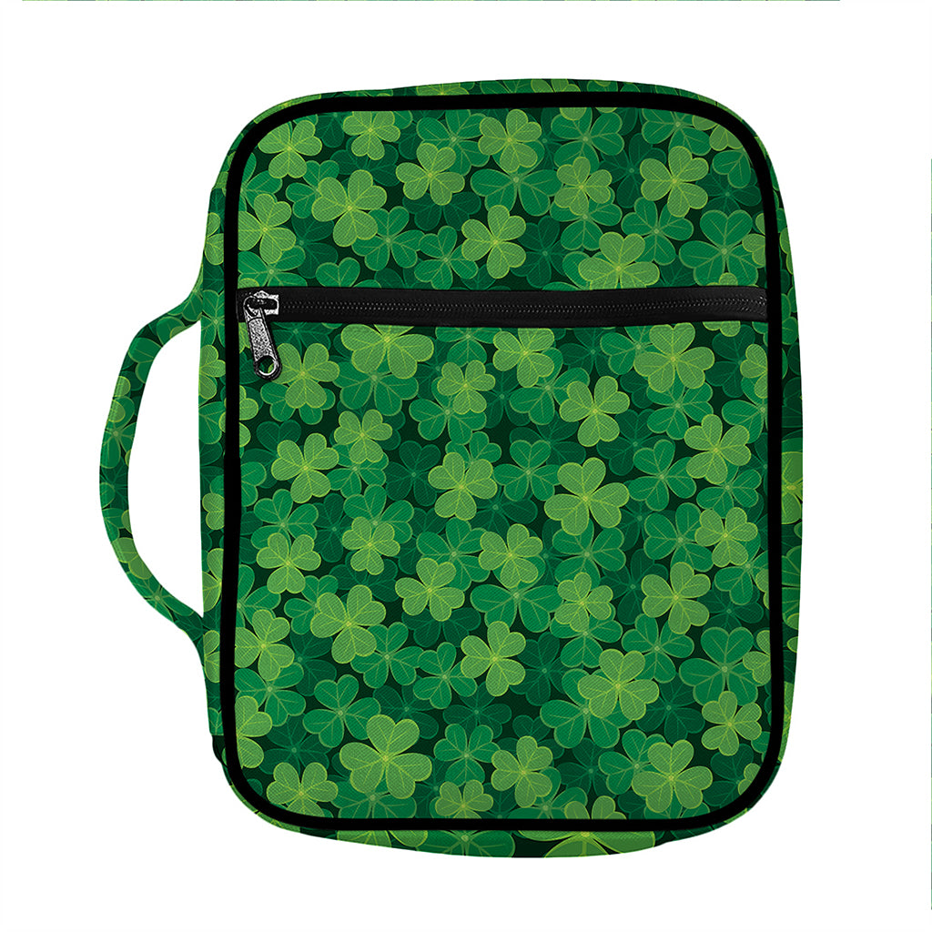 Irish Clover Saint Patrick's Day Print Front Pocket Bible Bag