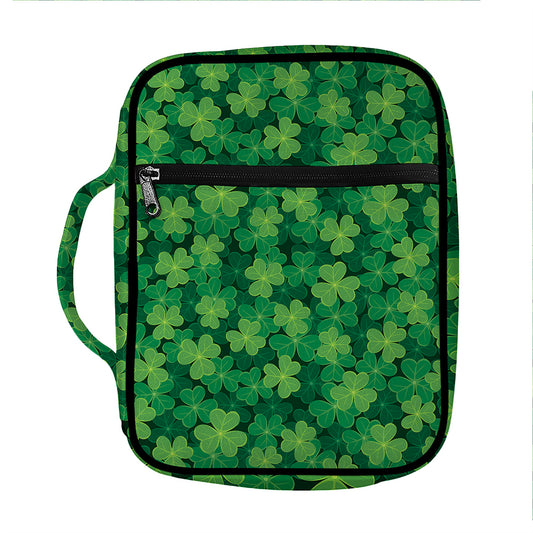 Irish Clover Saint Patrick's Day Print Front Pocket Bible Bag