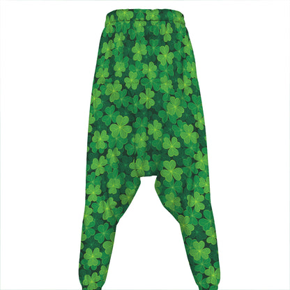 Irish Clover Saint Patrick's Day Print Hammer Pants