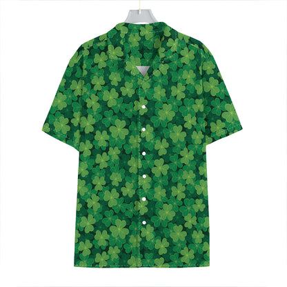 Irish Clover Saint Patrick's Day Print Hawaiian Shirt