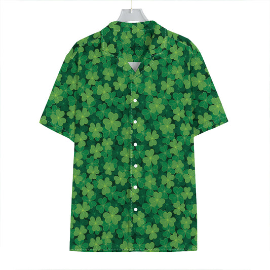 Irish Clover Saint Patrick's Day Print Hawaiian Shirt