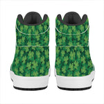 Irish Clover Saint Patrick's Day Print High Top Leather Sneakers