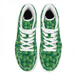 Irish Clover Saint Patrick's Day Print High Top Leather Sneakers