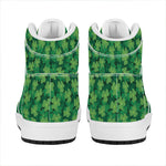 Irish Clover Saint Patrick's Day Print High Top Leather Sneakers