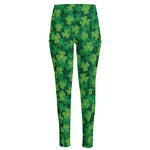 Irish Clover Saint Patrick's Day Print High-Waisted Pocket Leggings