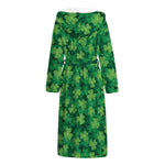Irish Clover Saint Patrick's Day Print Hooded Bathrobe