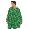 Irish Clover Saint Patrick's Day Print Hoodie Blanket