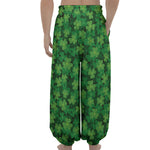 Irish Clover Saint Patrick's Day Print Lantern Pants