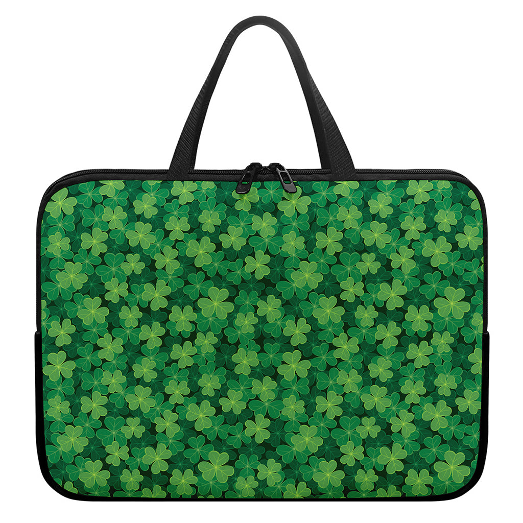 Irish Clover Saint Patrick's Day Print Laptop Sleeve With Handle