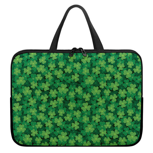 Irish Clover Saint Patrick's Day Print Laptop Sleeve With Handle