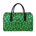 Irish Clover Saint Patrick's Day Print Leather Duffel Bag