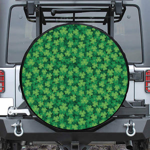 Irish Clover Saint Patrick's Day Print Leather Spare Tire Cover