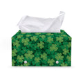 Irish Clover Saint Patrick's Day Print Leather Tissue Box Cover