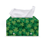 Irish Clover Saint Patrick's Day Print Leather Tissue Box Cover
