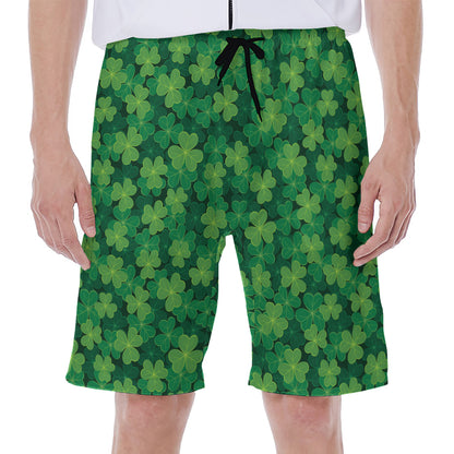 Irish Clover Saint Patrick's Day Print Men's Beach Shorts