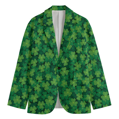 Irish Clover Saint Patrick's Day Print Men's Blazer