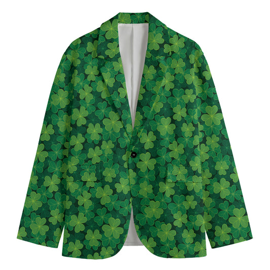 Irish Clover Saint Patrick's Day Print Men's Blazer
