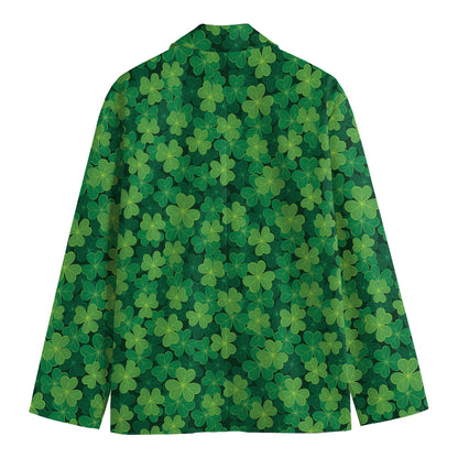 Irish Clover Saint Patrick's Day Print Men's Blazer