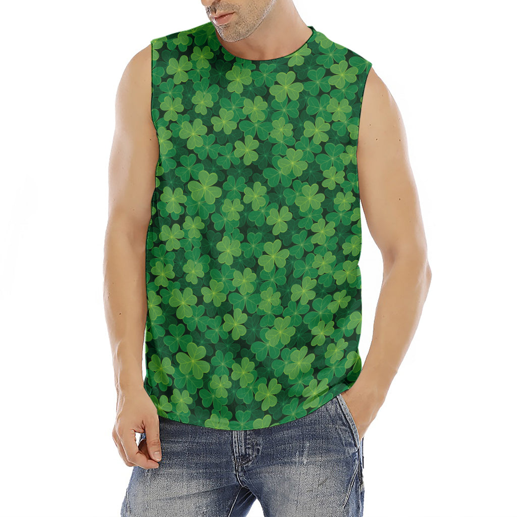 Irish Clover Saint Patrick's Day Print Men's Fitness Tank Top