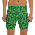 Irish Clover Saint Patrick's Day Print Men's Long Boxer Briefs