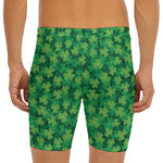 Irish Clover Saint Patrick's Day Print Men's Long Boxer Briefs
