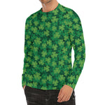 Irish Clover Saint Patrick's Day Print Men's Long Sleeve Rash Guard