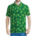 Irish Clover Saint Patrick's Day Print Men's Polo Shirt