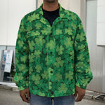 Irish Clover Saint Patrick's Day Print Men's Shirt Jacket