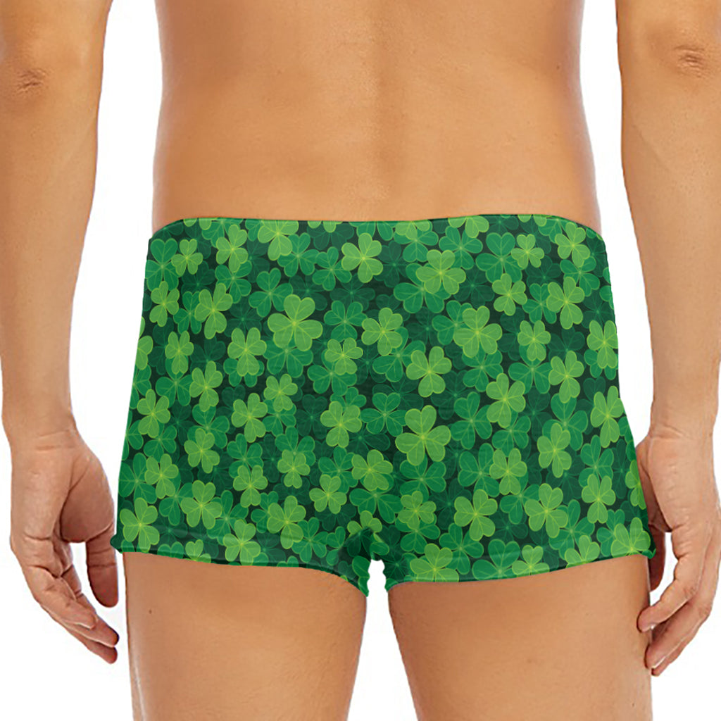 Irish Clover Saint Patrick's Day Print Men's Short Boxer Briefs