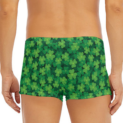 Irish Clover Saint Patrick's Day Print Men's Short Boxer Briefs