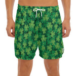 Irish Clover Saint Patrick's Day Print Men's Split Running Shorts