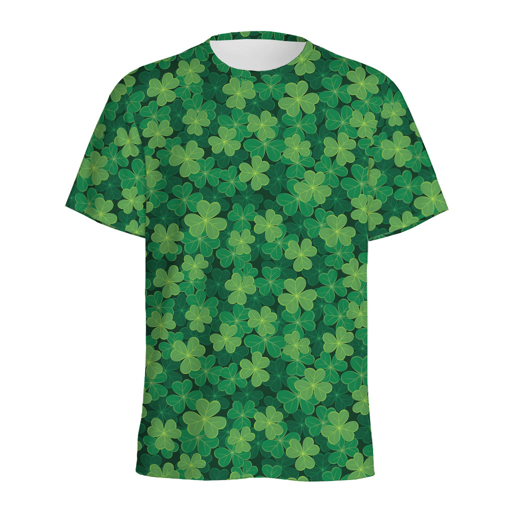 Irish Clover Saint Patrick's Day Print Men's Sports T-Shirt