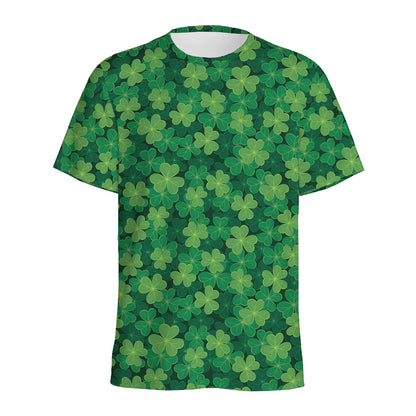 Irish Clover Saint Patrick's Day Print Men's Sports T-Shirt