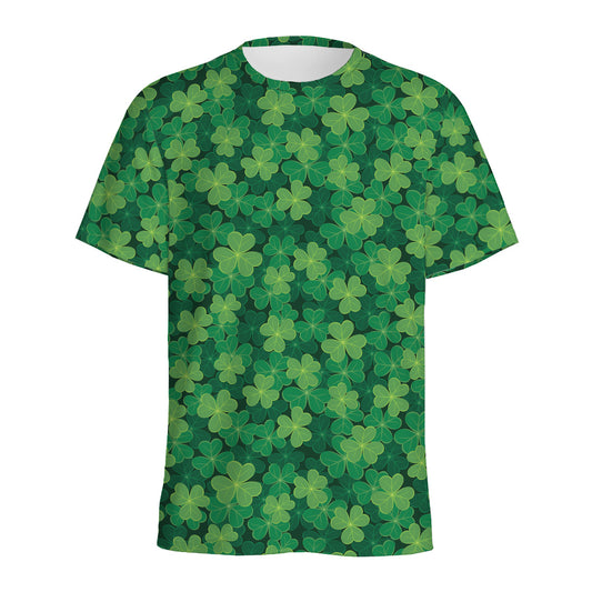 Irish Clover Saint Patrick's Day Print Men's Sports T-Shirt