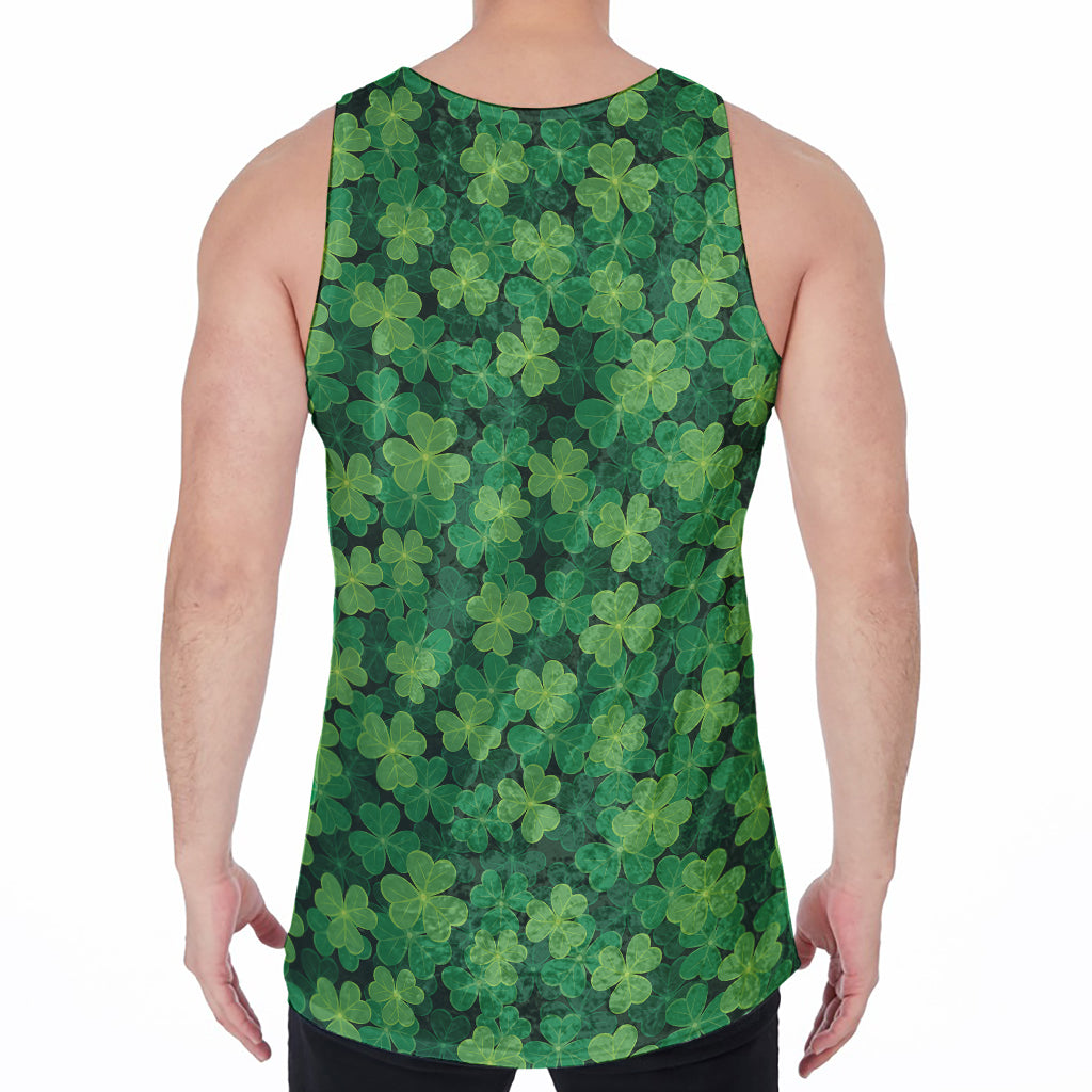 Irish Clover Saint Patrick's Day Print Men's Velvet Tank Top