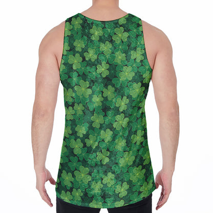 Irish Clover Saint Patrick's Day Print Men's Velvet Tank Top