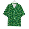 Irish Clover Saint Patrick's Day Print Rayon Hawaiian Shirt