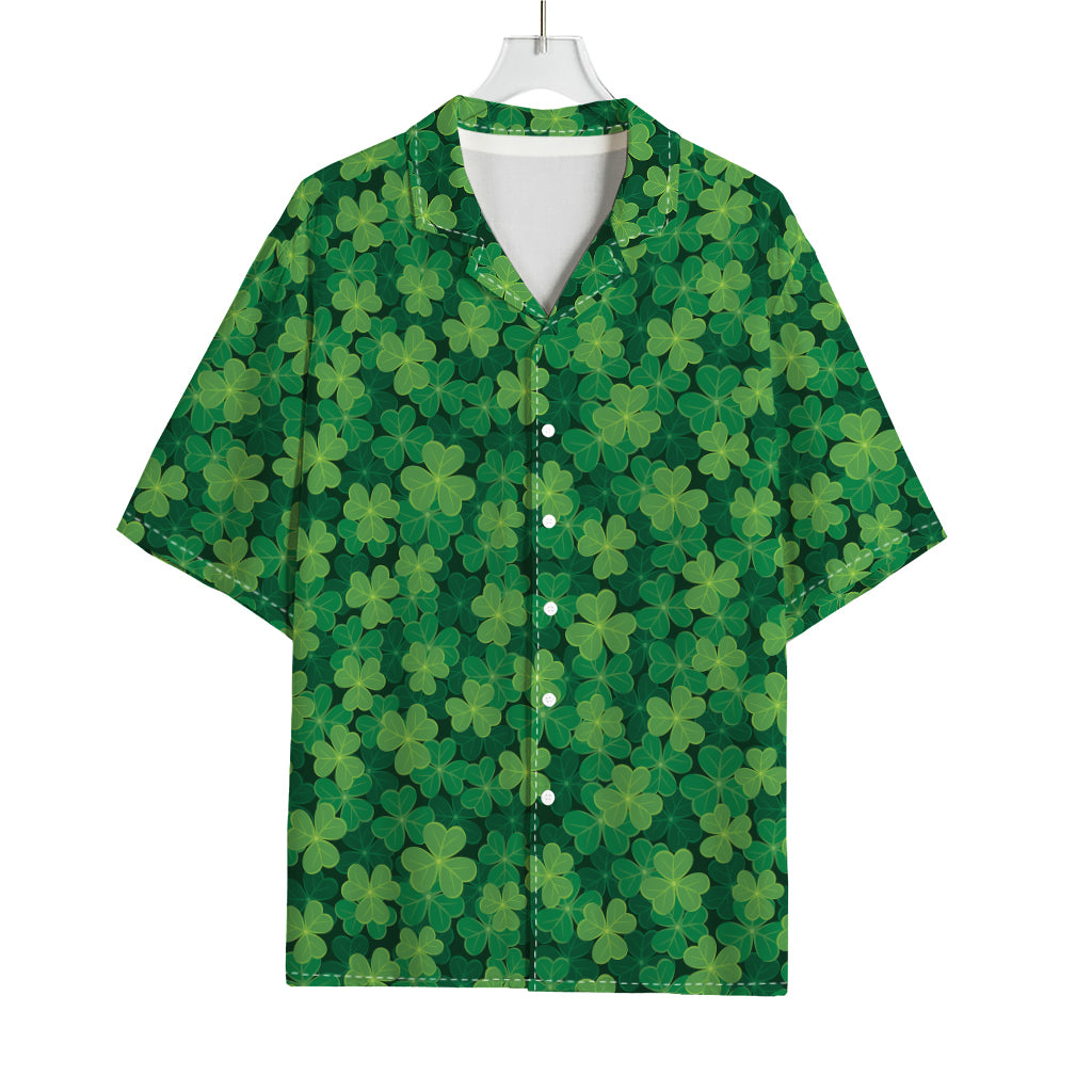 Irish Clover Saint Patrick's Day Print Rayon Hawaiian Shirt