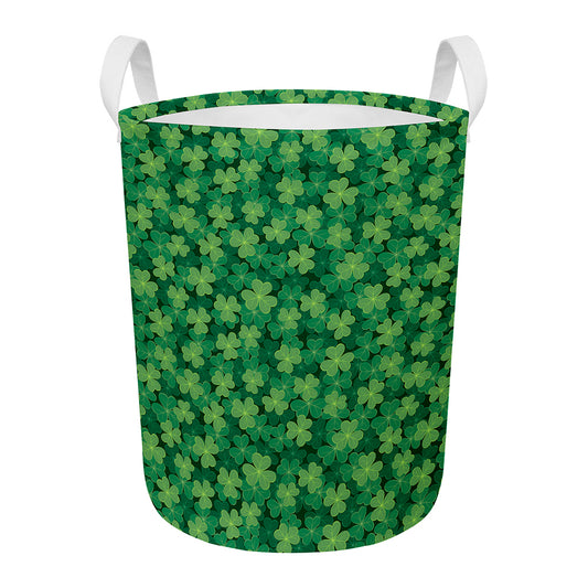 Irish Clover Saint Patrick's Day Print Round Laundry Basket