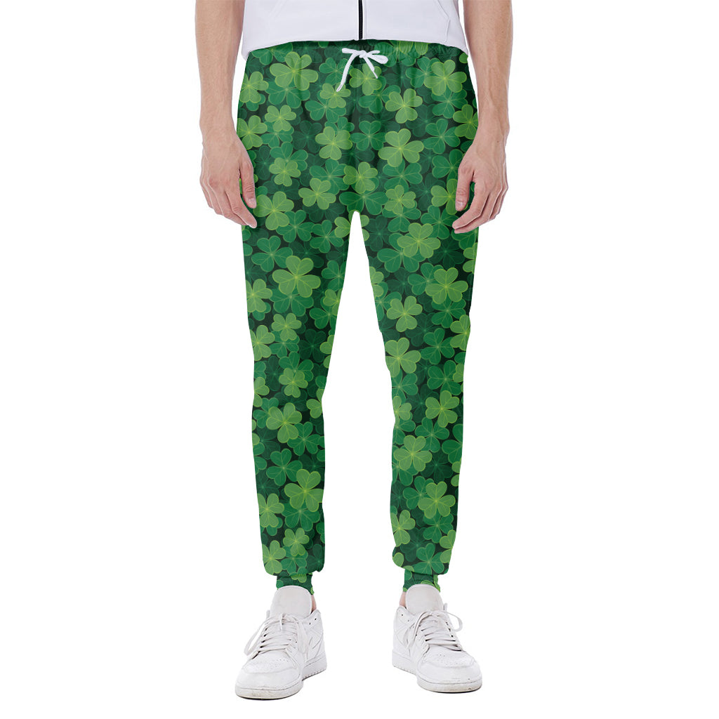 Irish Clover Saint Patrick's Day Print Scuba Joggers