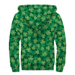 Irish Clover Saint Patrick's Day Print Sherpa Lined Zip Up Hoodie